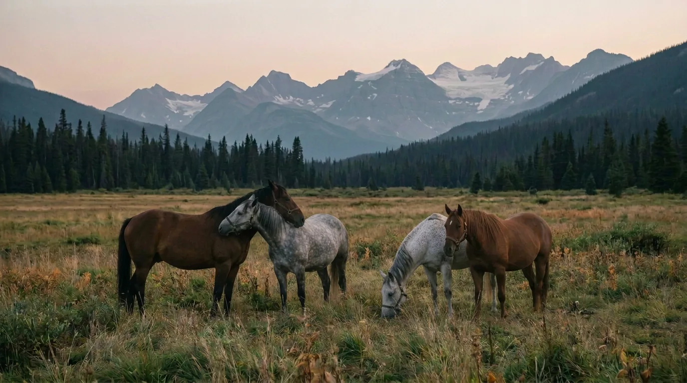 Chevaux en liberté, Élevage de la Charniaz, Haute-Savoie